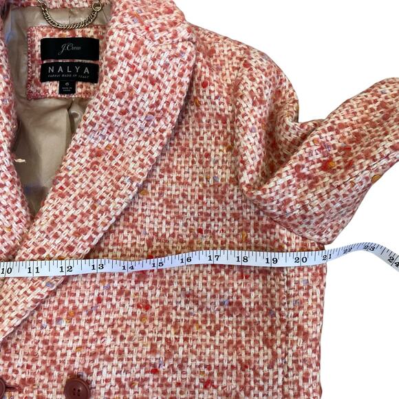 J.Crew Sz 6 Nalya Daphne Topcoat Italian Wool-blend Fabric Guava Pink Tweed - Picture 12 of 16